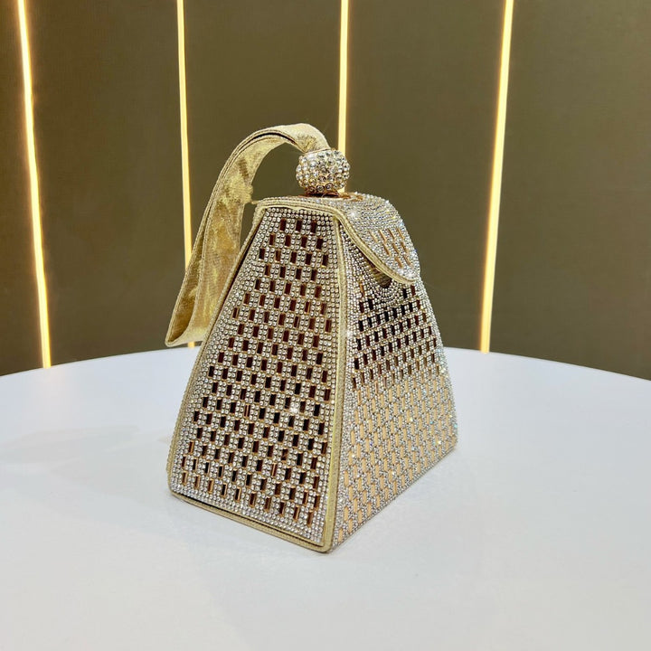 Geometric Rhinestone Evening Bag