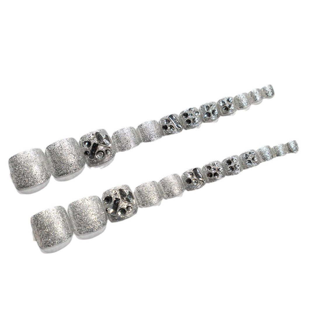 Decorative Rhinestone Press-On Toenails