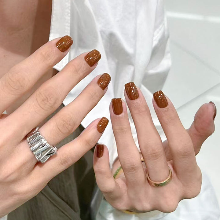 Elegant Coffin-Shaped Press-On Nails