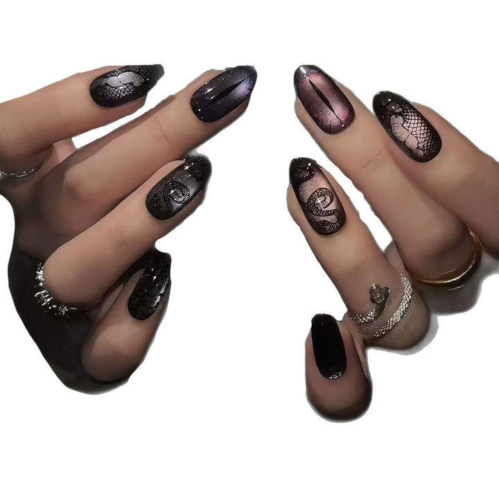 Artistic Gothic-Inspired Long Press-On Nail Set Kalsten