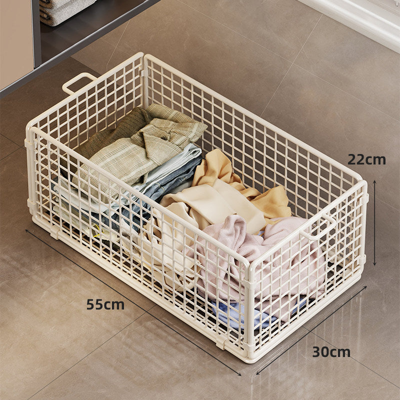 Rolling Mesh Underbed Storage Basket with Locking Casters and Carry Handles