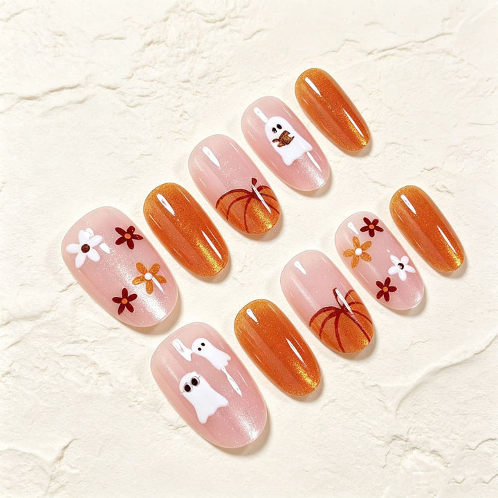 Creative Nail Art Set with Halloween-Themed Stencils Kalsten