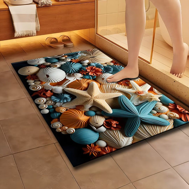 Artistic Floral Design Bath Mat Kalsten