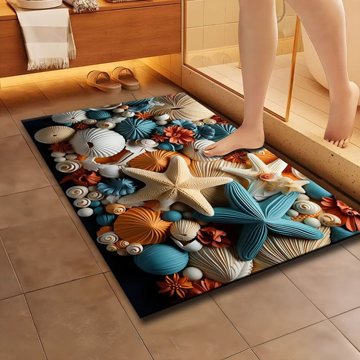 Artistic Floral Design Bath Mat Kalsten