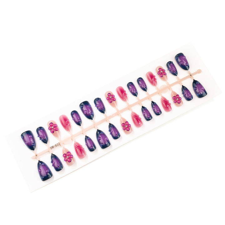 Elegant Floral Accent Press-On Nail Set Kalsten