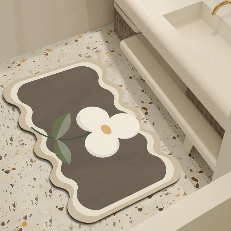 Floral Patterned Bathroom Mat