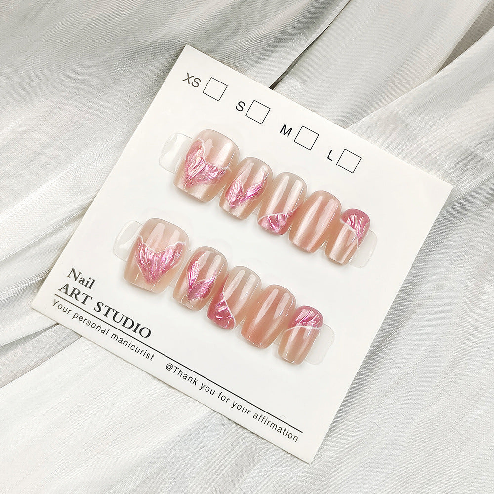 Elegant Artificial Nails with Shimmering Effect Kalsten