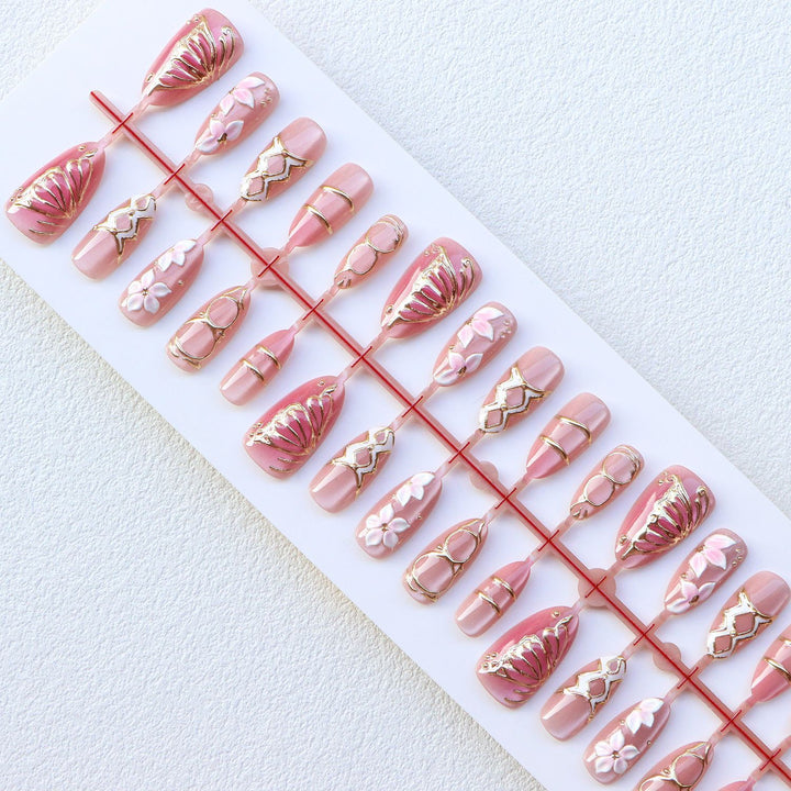 Decorative Floral Elegance Press-On Nail Set