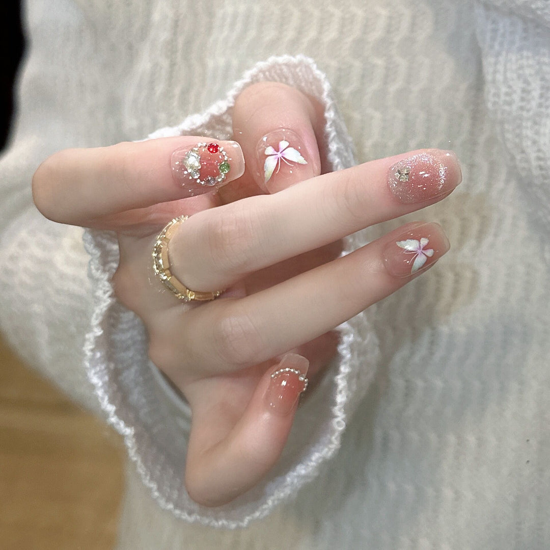 Glamorous Rhinestone-Embellished Press-On Nail Extensions Kalsten