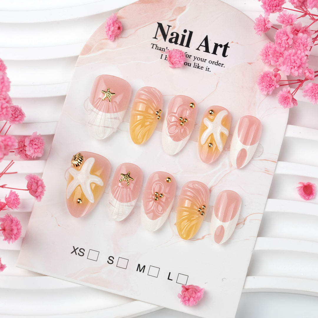 Luxury Ocean-Inspired Press-On Nail Set