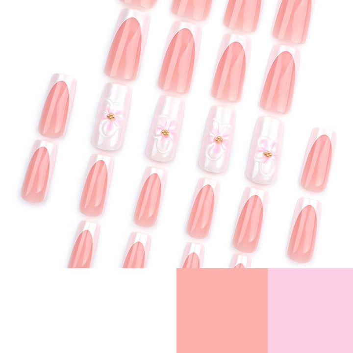 Artistic biodegradable nail extensions with floral accents Kalsten