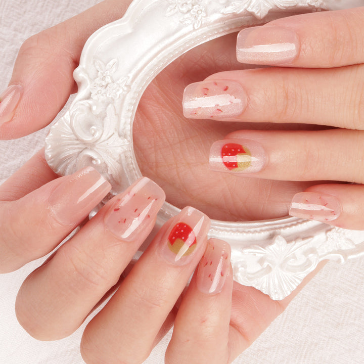 Cute Strawberry-Themed Press-On Nail Set Kalsten