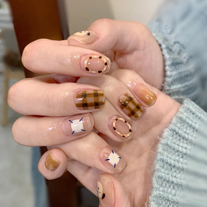 Glossy Nail Art Set with Sparkling Glitter Accents Kalsten