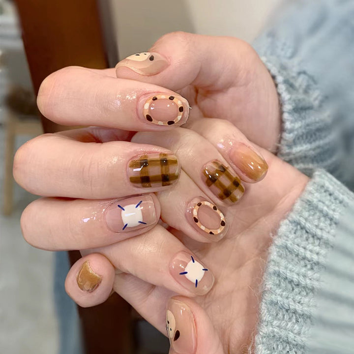Luxury Press-On Nail Set with Glitter Accent Kalsten