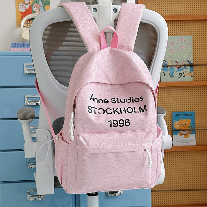 Casual Lightweight Backpack with Cute Plush Charm Kalsten