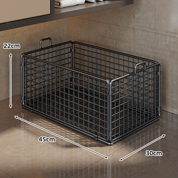 Under-Cabinet Low-Profile Rolling Mesh Storage Crate with Four Swivel Locking Casters