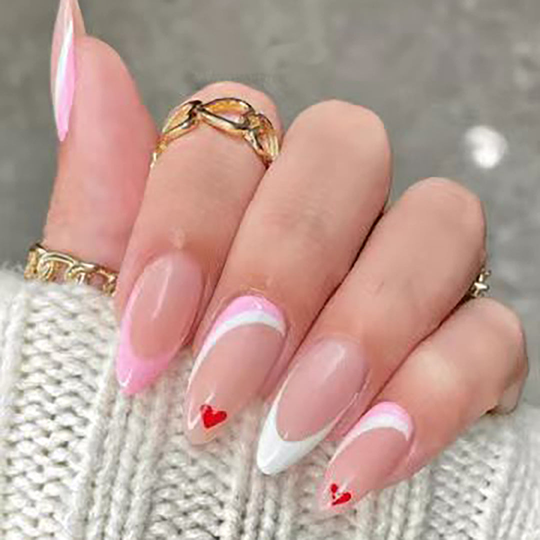 Artistic Heart-Embellished Nail Design Kalsten