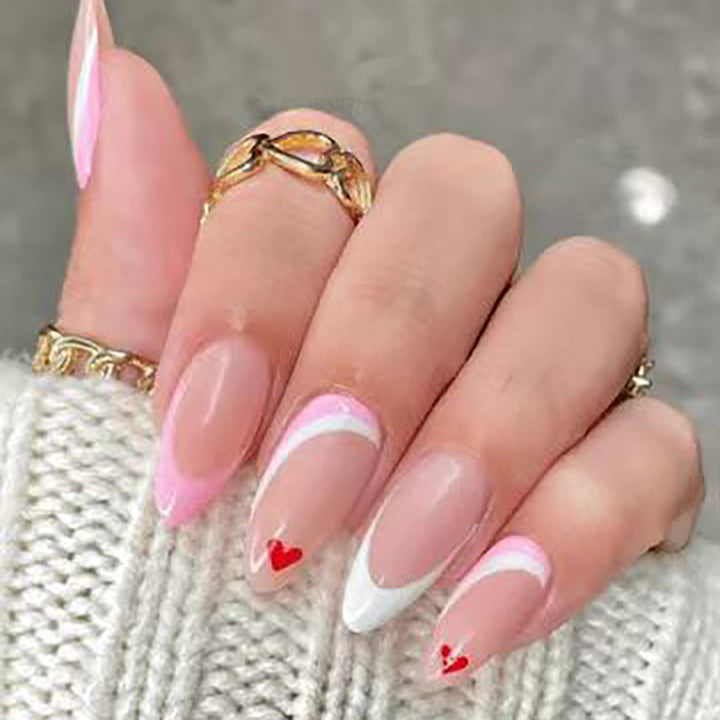 Artistic Heart-Embellished Nail Design Kalsten