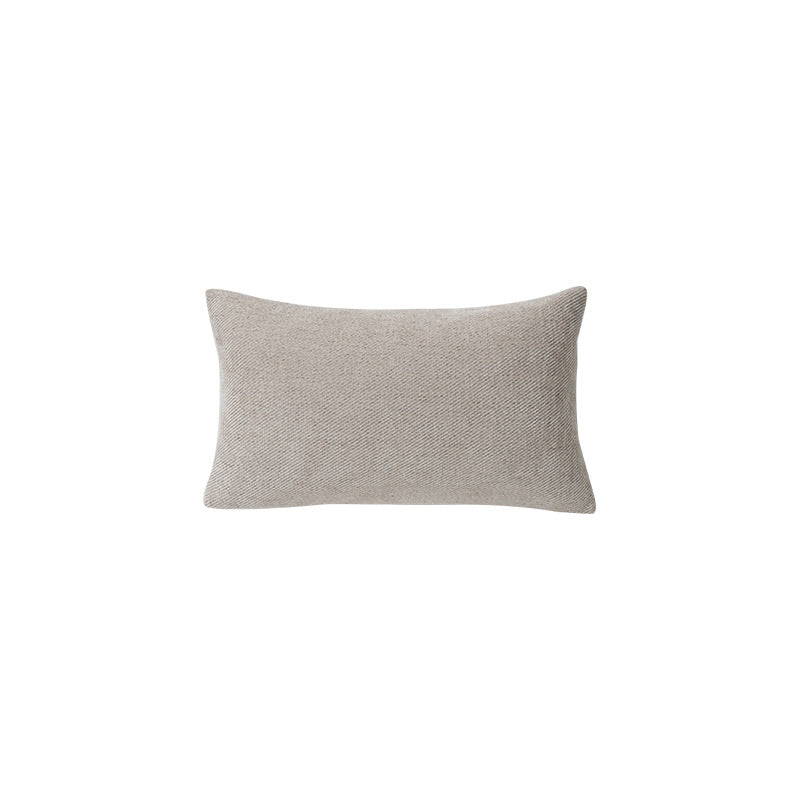 Square decorative cushion made of textured cotton blend with concealed zipper