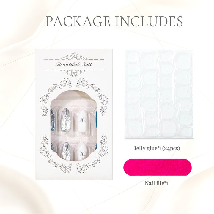 Artistic Gel Press-On Nail Design