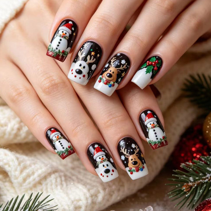 Artificial artificial nails with festive Christmas design Kalsten