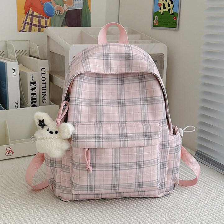 Stylish Checkered Pattern Backpack Kalsten