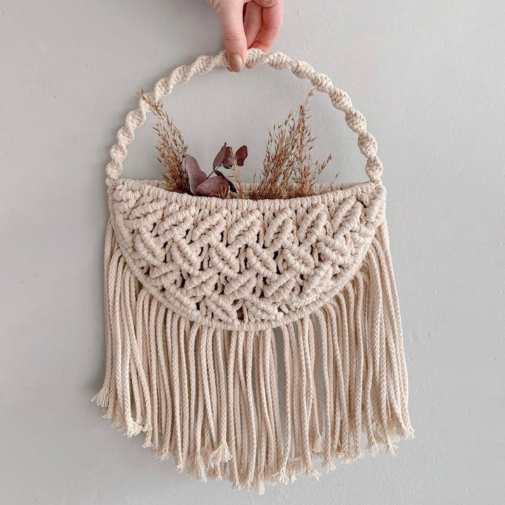 Macramé Wall Hanging Decor with Fringe Details Kalsten