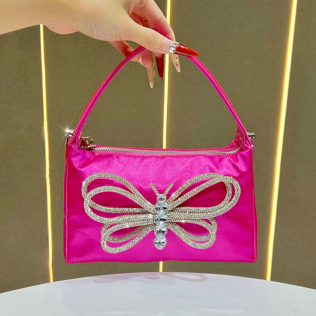 Butterfly-Embellished Evening Handbag