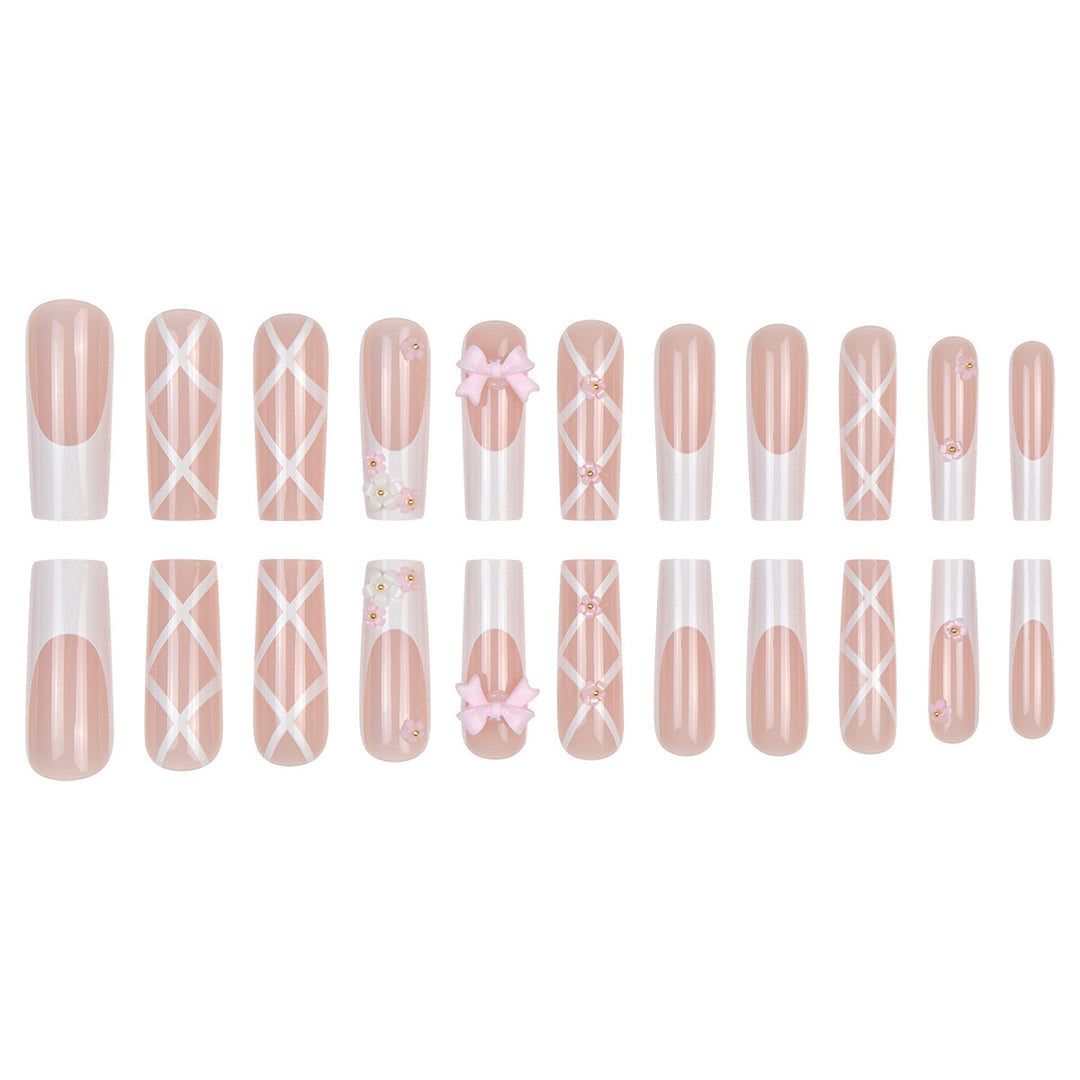 Decorative Elegant Long Acrylic Press-On Nails Kalsten