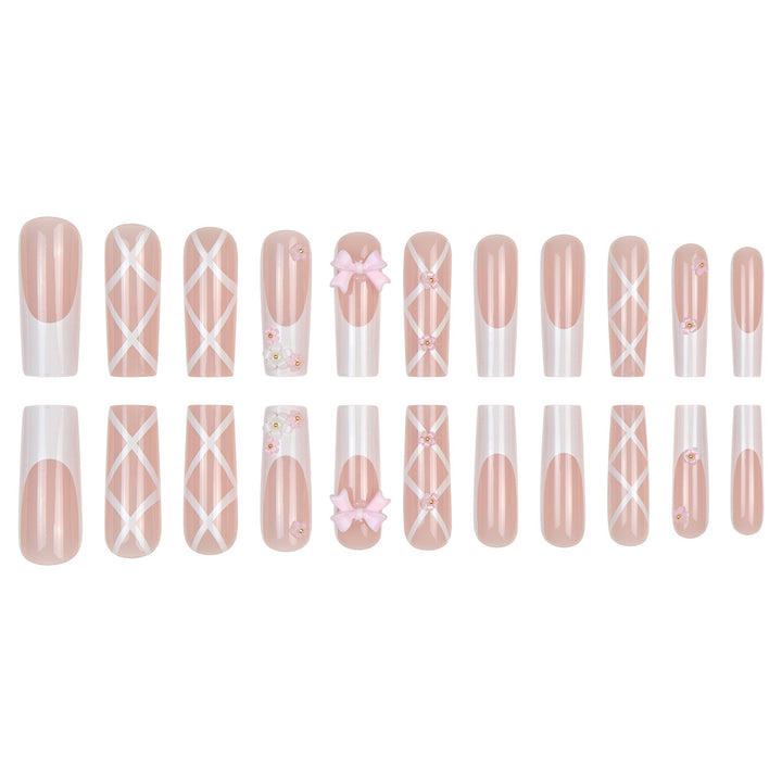 Decorative Elegant Long Acrylic Press-On Nails Kalsten
