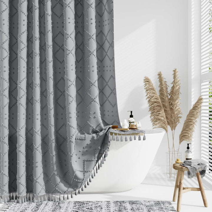 Elegant Textured Shower Curtain Kalsten