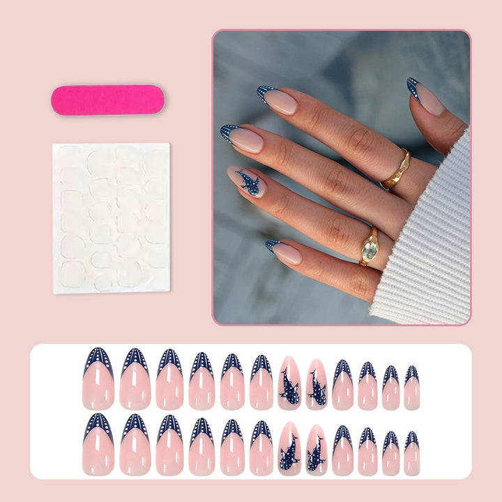 Artificial nail set with elegant design and creative decorations Kalsten