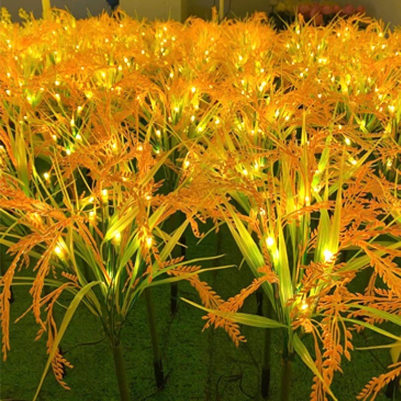 Solar LED Ornamental Ricegrass Garden Stake Lights With Micro-LED String And Ground Spike Kalsten