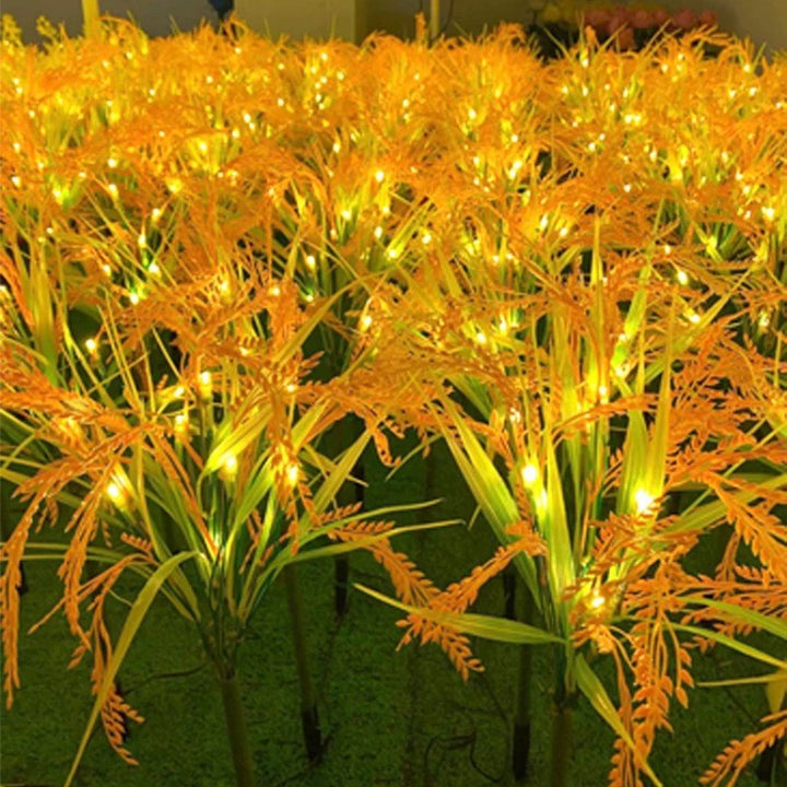 Solar Ornamental Grass Stake Lights With Warm White LED Accents Kalsten