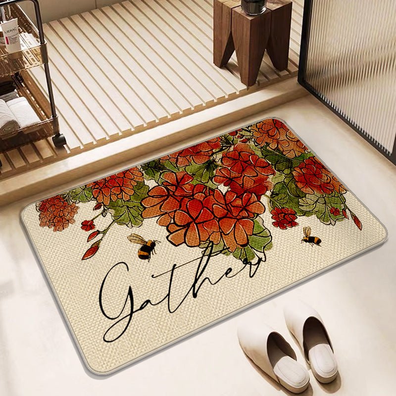 Colorful Paw Print Bath Mat