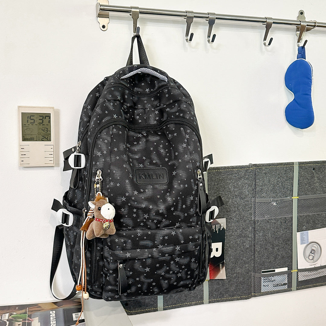 Stylish Multi-Pocket Star-Embellished Backpack Kalsten