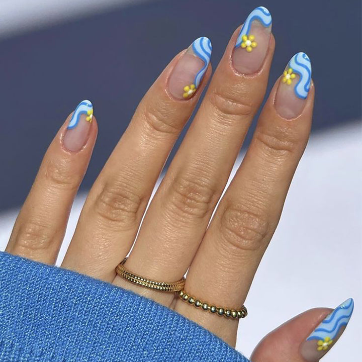 Artistic Floral Press-On Nails