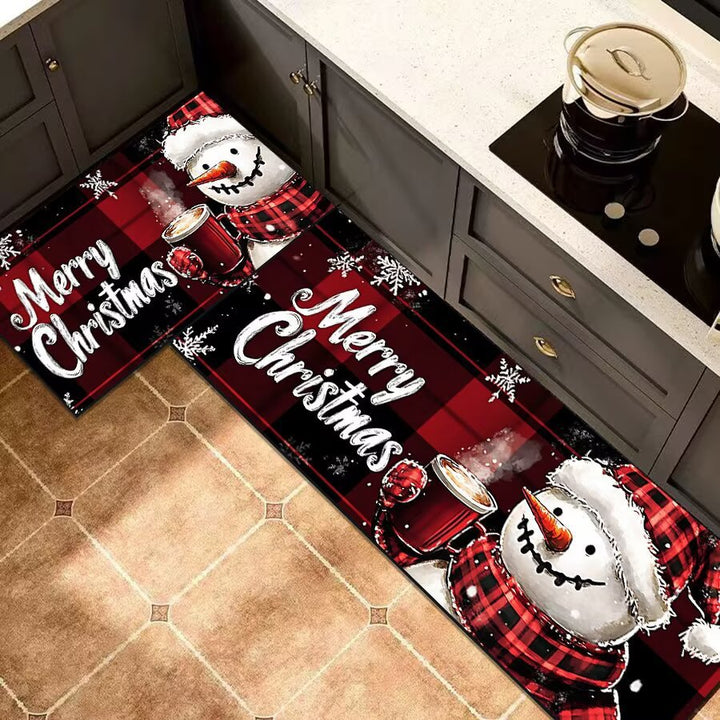 Christmas-Themed Kitchen Runner Mat for Home
