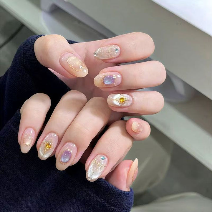 Decorative Floral Press-On Nail Art