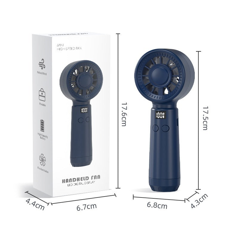 Unisex Portable Hand Fan with Digital Display and Multiple Speed Settings Kalsten