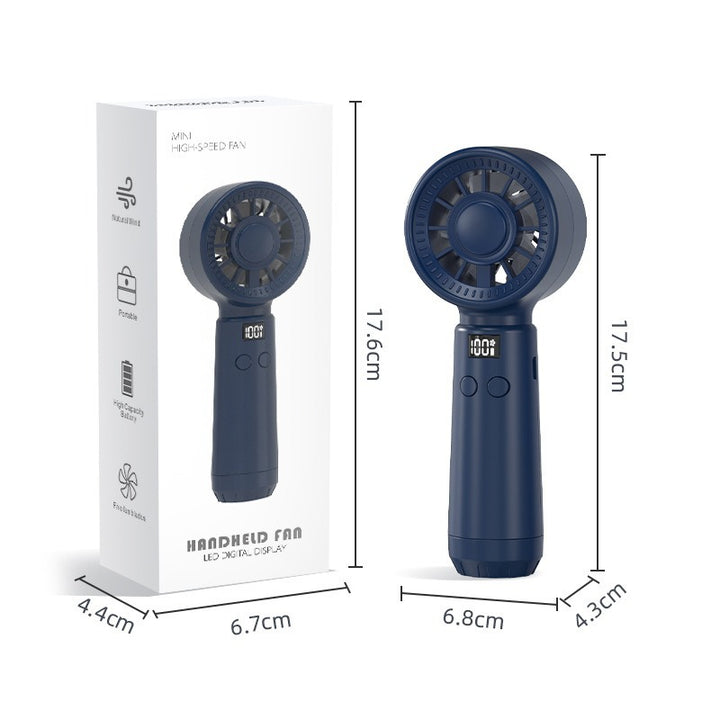 Unisex Portable Hand Fan with Digital Display and Multiple Speed Settings Kalsten