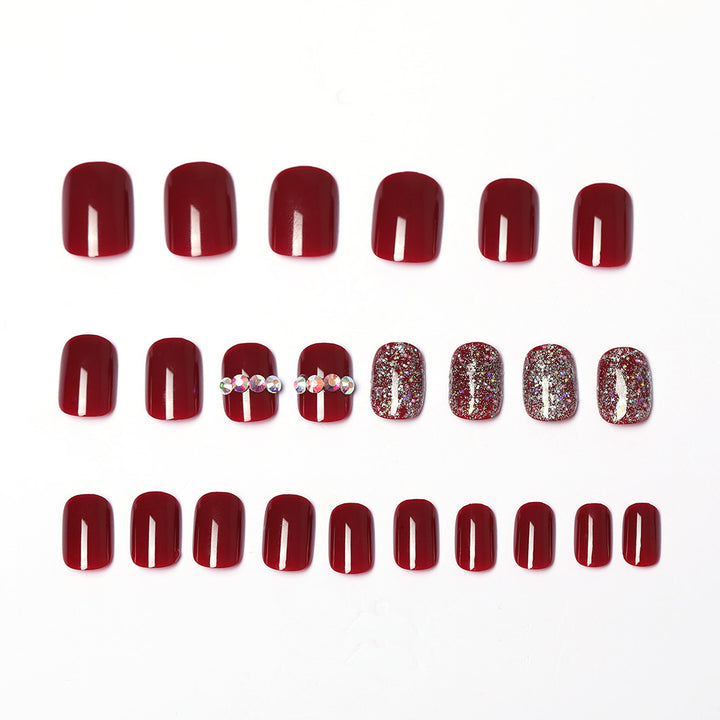 Glamorous Rhinestone Embellished Press-On Nail Set