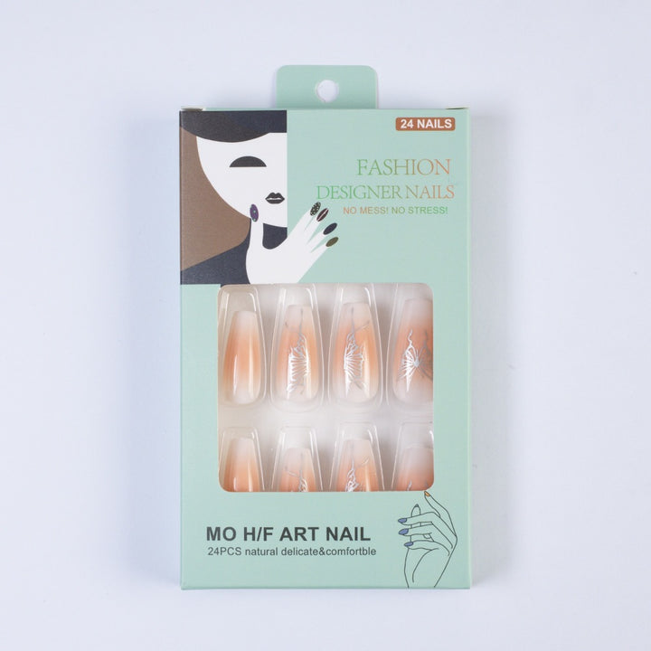 Artifical nails with elegant butterfly design Kalsten
