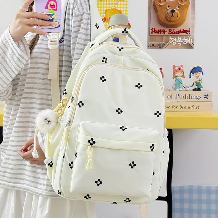 Embroidered Floral Patterned School Backpack Kalsten
