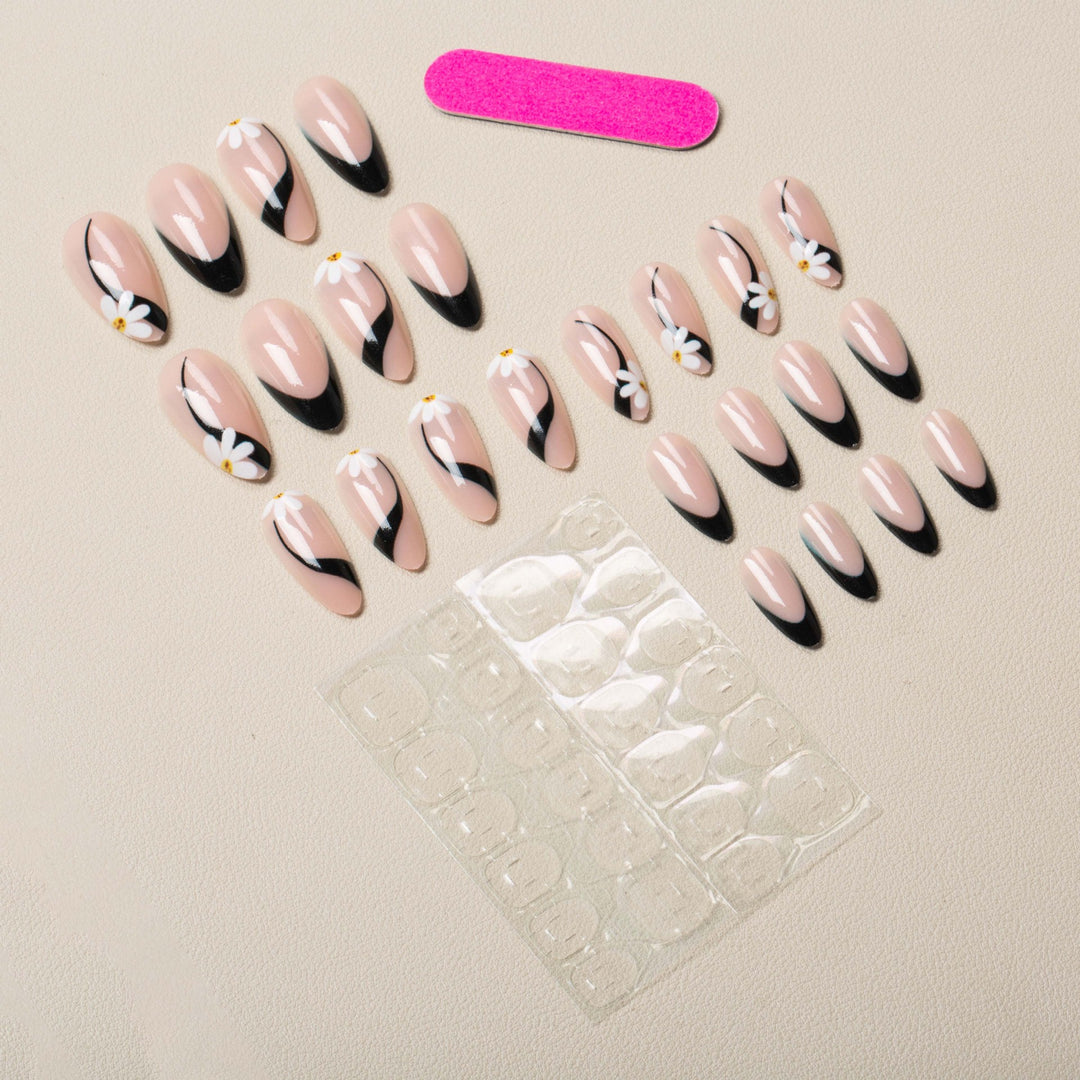 Elegant Floral Accent Art Press-On Nails