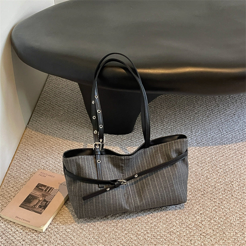 Stylish Striped Business Tote