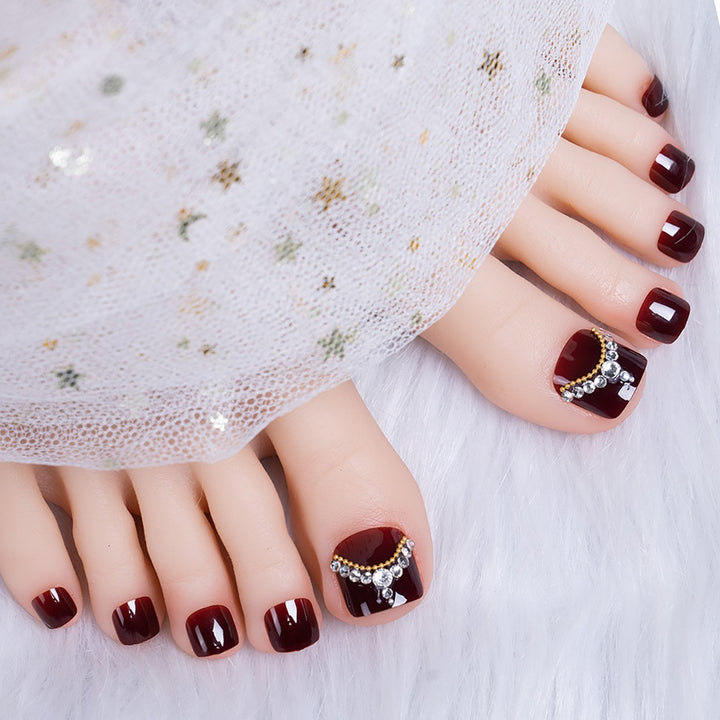 Decorative Pearl-Embellished Nail Art