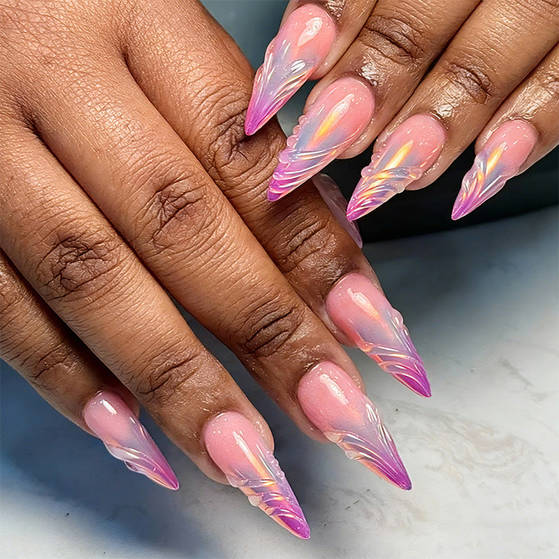 Artificial nails in modern design with pointed accents Kalsten