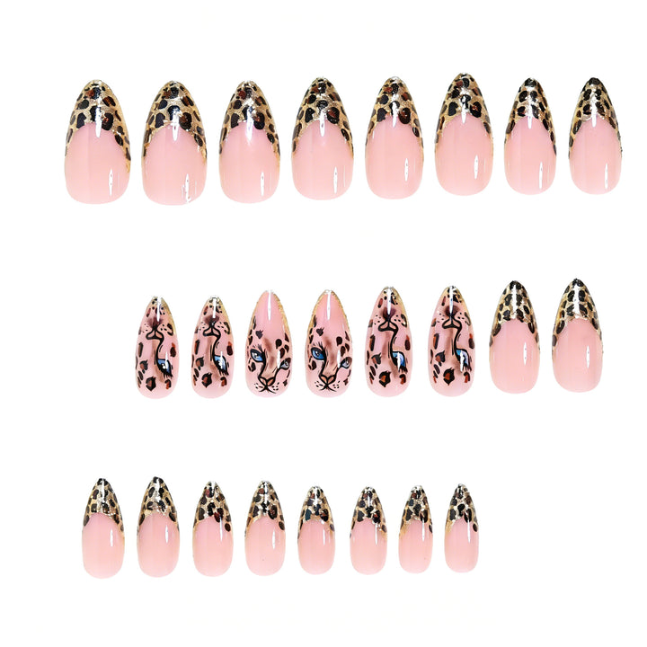 Creative Nail Art Set with Leopard Pattern and Glitter Kalsten