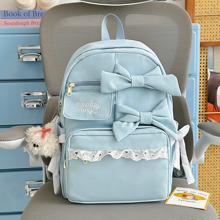 Decorative Bow-Embellished Backpack Kalsten